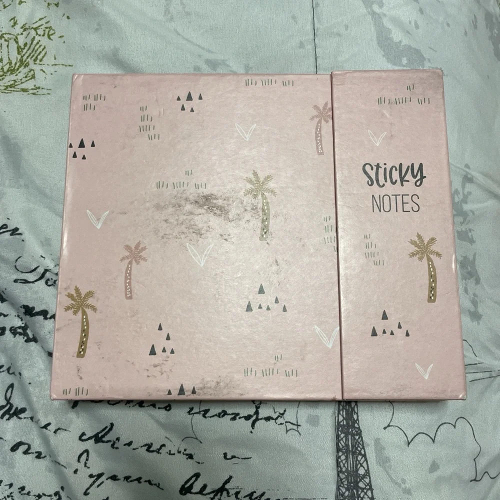 Pink and Green Sticky Note Book